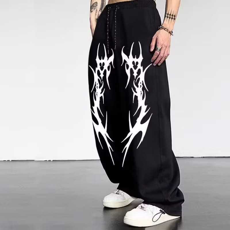 Skena Celana Baggy Unisex/wanita pria Celana Panjang Bahan Fleece