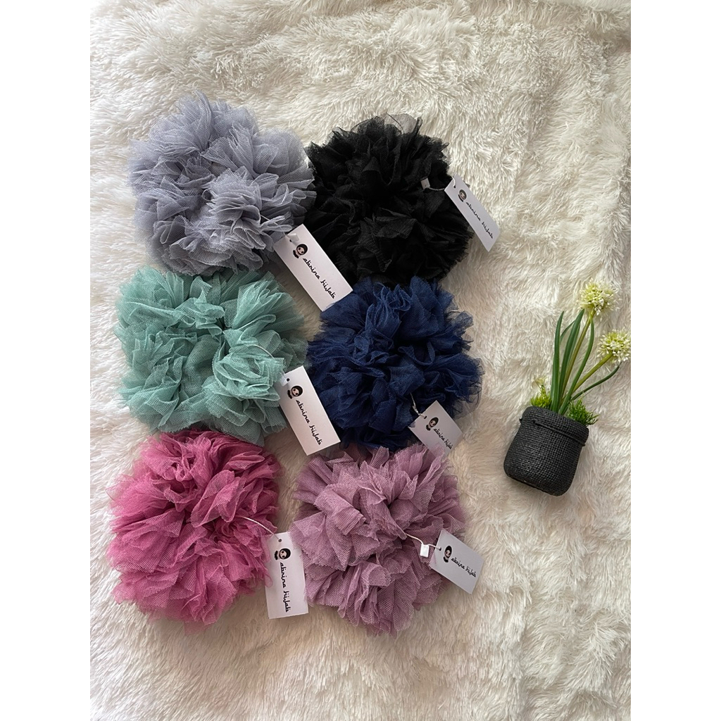 Abrina Hijab Medan - Scrunchie Tile / Cepol Hijab Tile Jumbo / Ikat Rambut Hijab