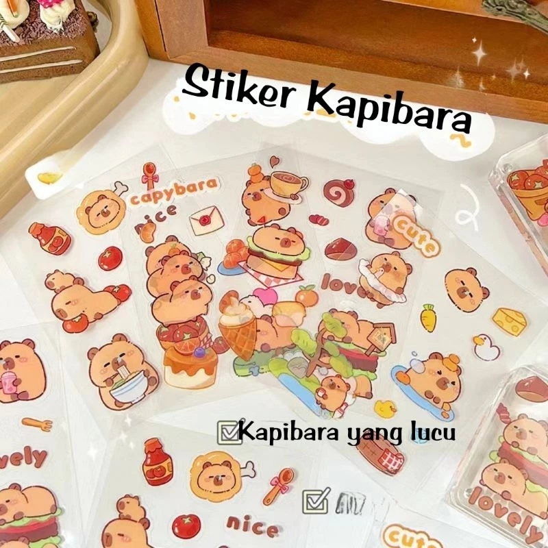 

DYPACK STICKER AESTHETIC CAPYBARA TRANSPARAN MATTE WATERPROOF / STIKER DIY CAPYBARA