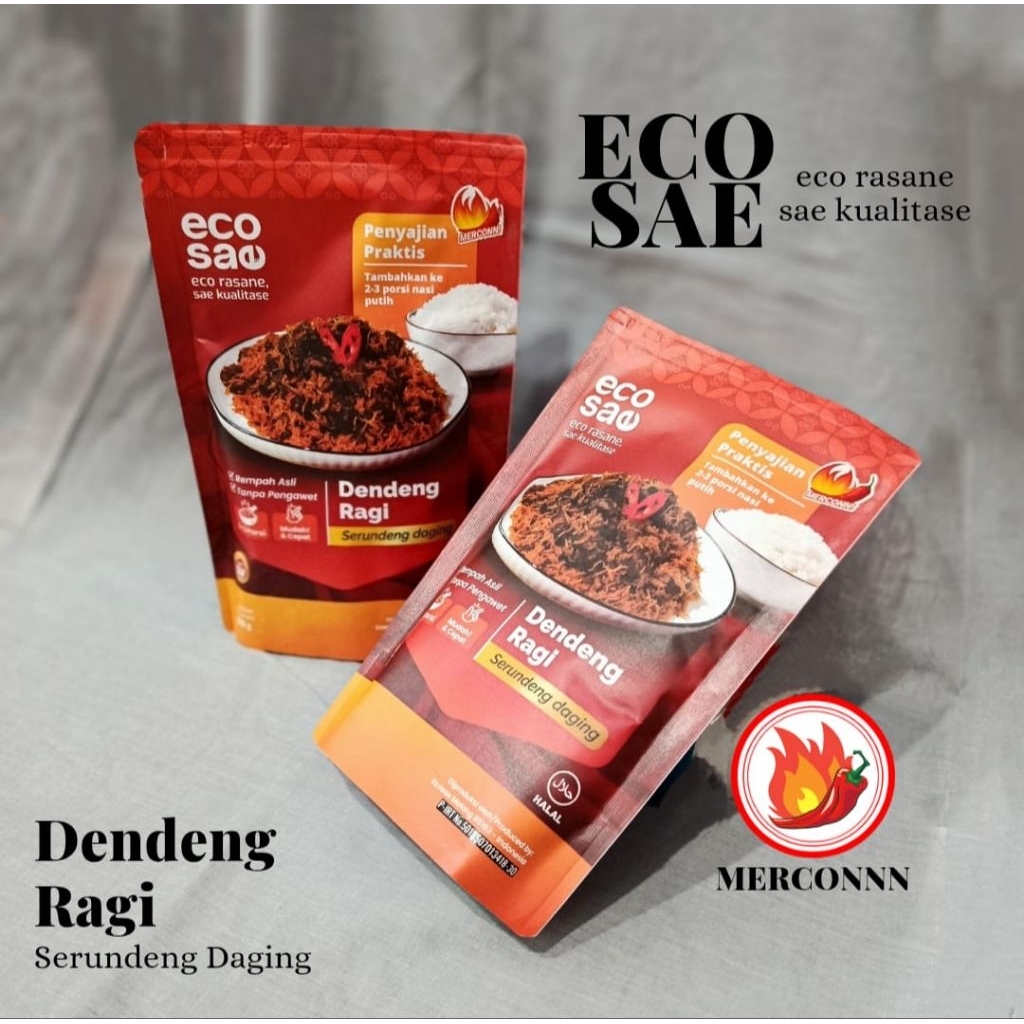 

DENDENG RAGI MERCON ECOSAE 100% CABE ASLI Realfood daging sapi segar dan halal
