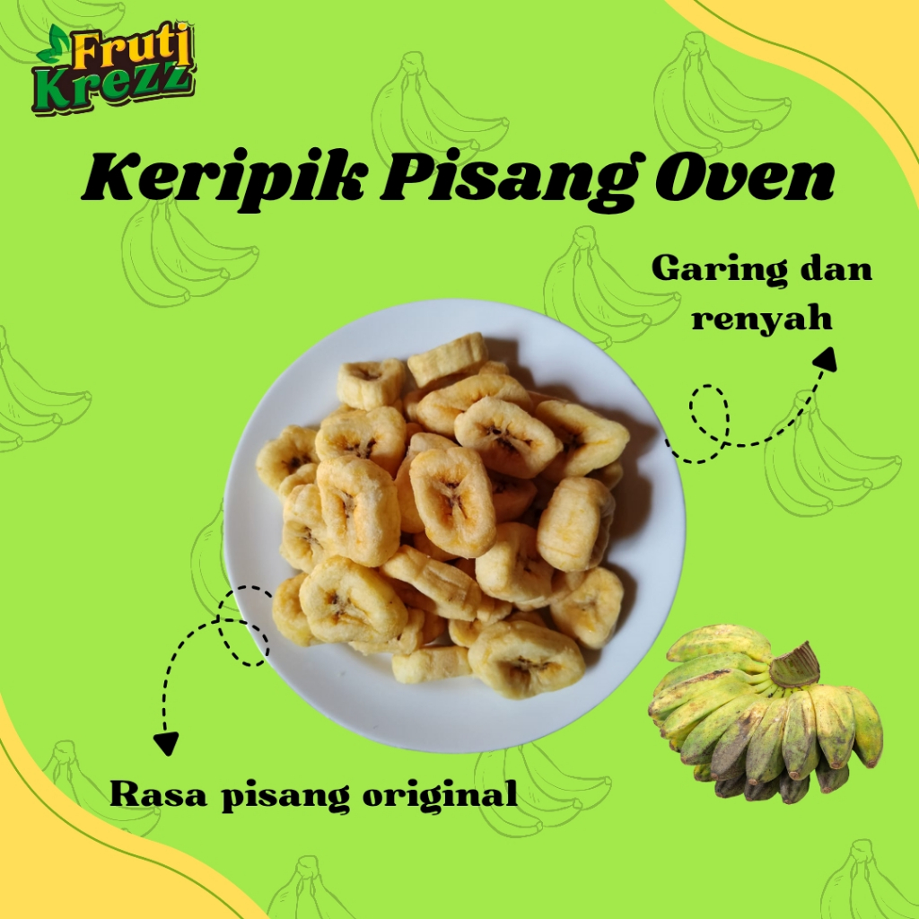 

KERIPIK BUAH PISANG OVEN GRADE A 500 GR RENYAH, MANIS ALAMI