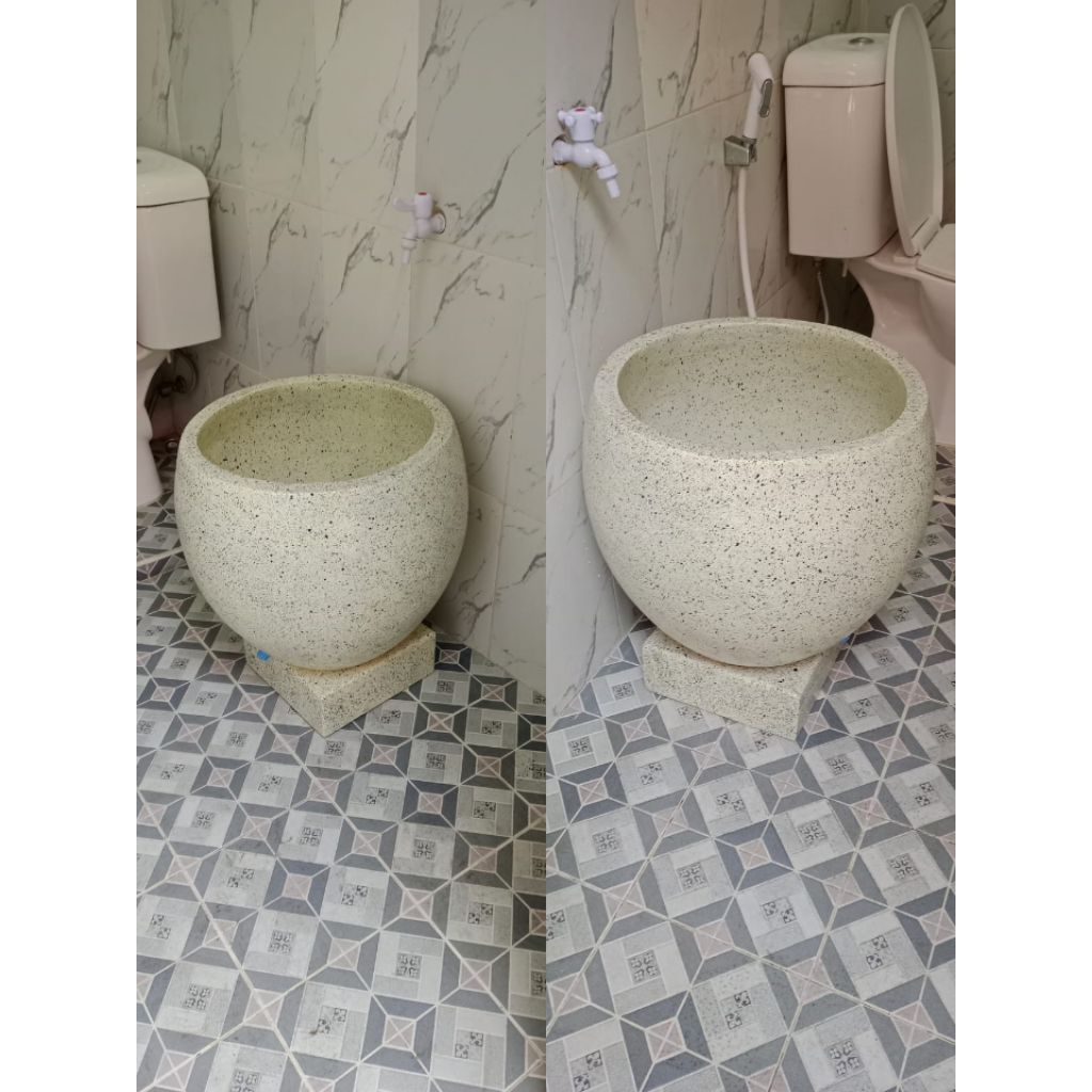 bak mandi melon minimalis/gentong minimalis/bak semi traso/bak mini/kamar mandi minimalis