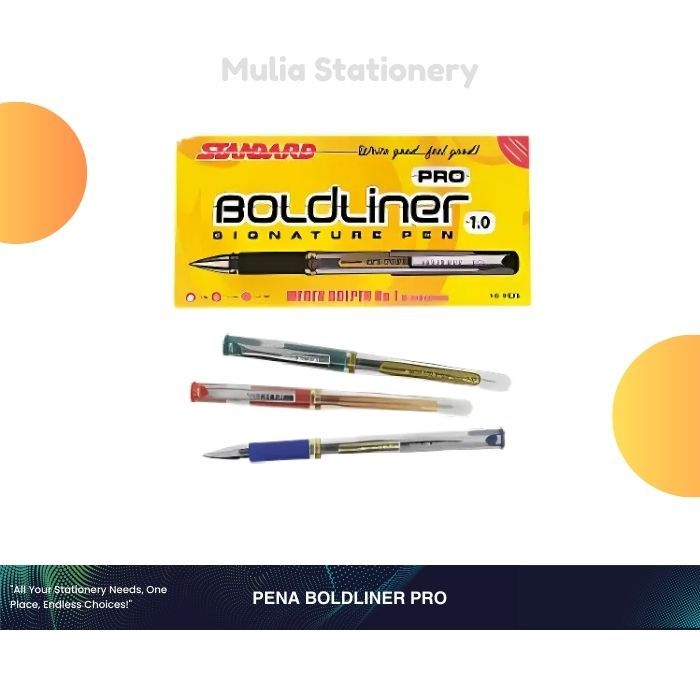 

(1 kotak 12 pcs) Pulpen Standard Boldliner Pro Signature Pen 1.0 mm | Pena Boldliner Pro Signature Pen 1.0mm | Standard Boldliner Pro Signature Pen 1.0 mm | Pena Sekolah | Alat Tulis Sekolah | Pulpen | Boldliner