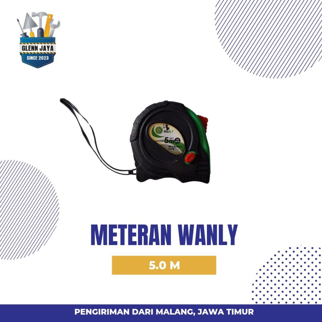 Meteran Tukang/Meter Bangunan/ Meteran Tangan 5M Wanly 100% Original