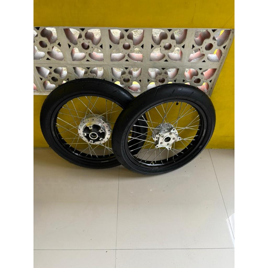 paket Roda MX King Ban Primax Baru Ring 17 Velg Jari Jari Yamaha MX King 150 Ban Cacing