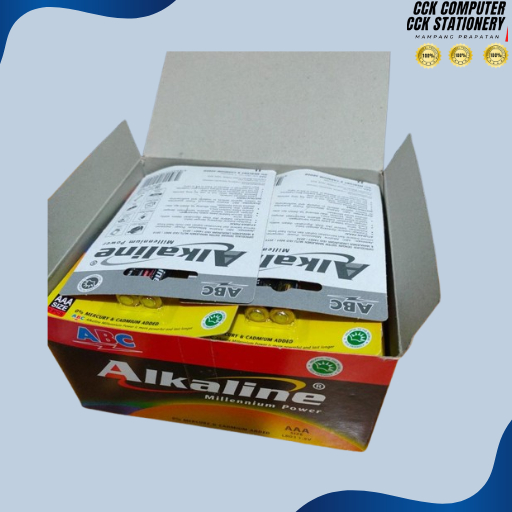 Baterai Alkaline ABC (AAA/A3) 1 box isi 24 pad = 48 baterai original