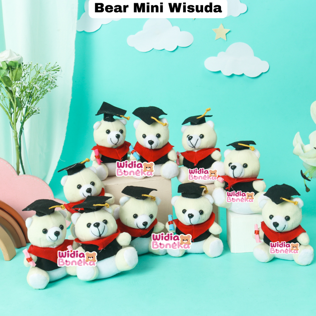 Boneka graduation mini boneka wisuda mini grosir  boneka kecil 15cm bahan velboa