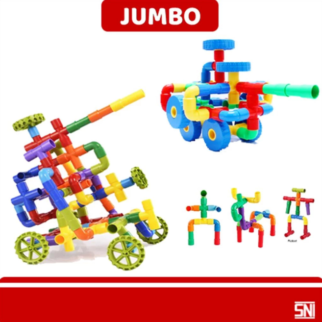 Mainan Edukasi Anak Blok Pipa / Education Toys Block Pipa 100PC 150PC