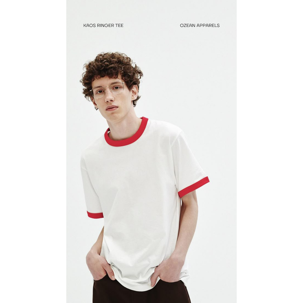 KAOS RINGER TEE POLOS LENGAN PENDEK BAHAN COTTON COMBED 24S PREMIUM