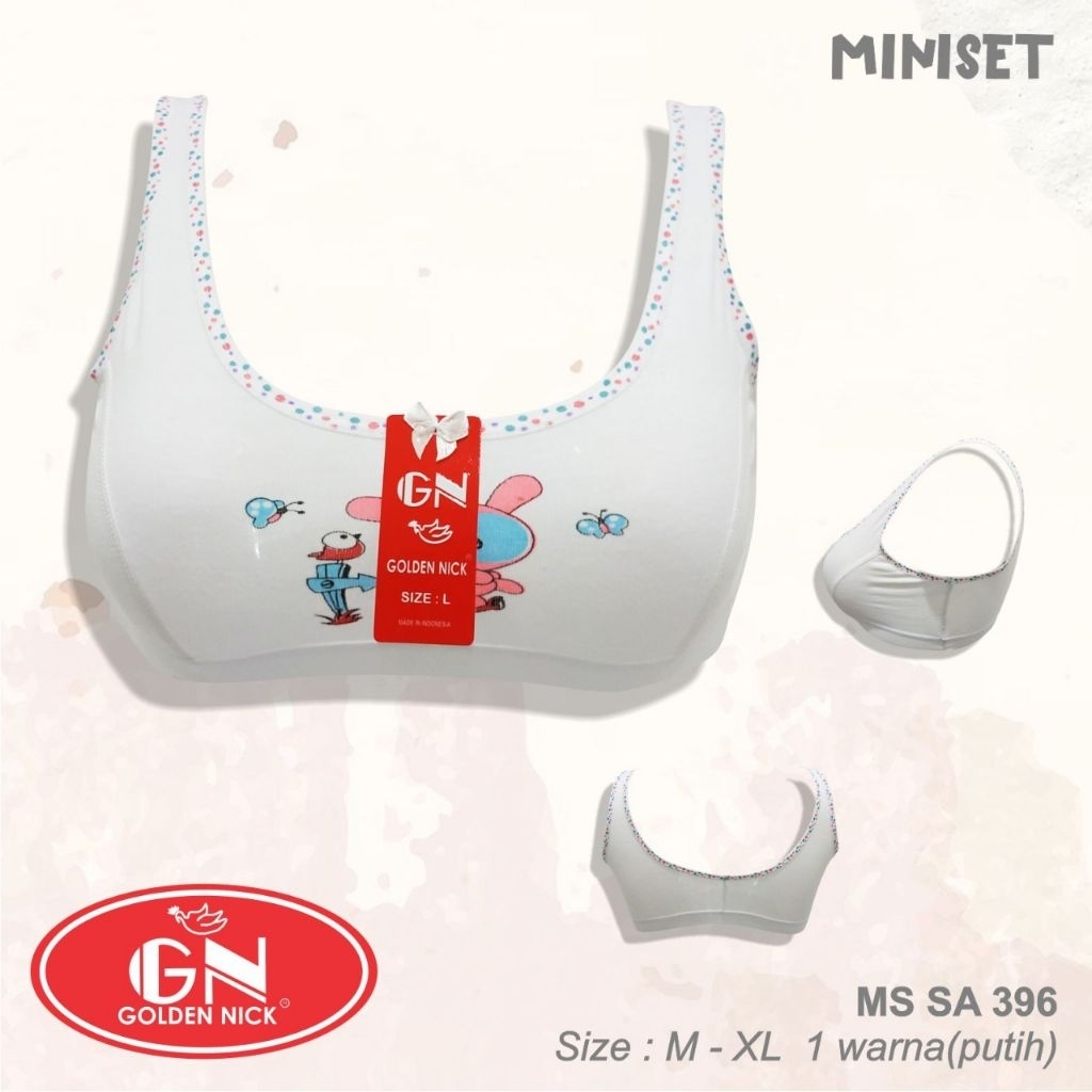 Miniset Remaja Golden Nick 396 | Mini set Anak Perempuan GN Katun Lembut ABG Putri Sekolah Putih | B
