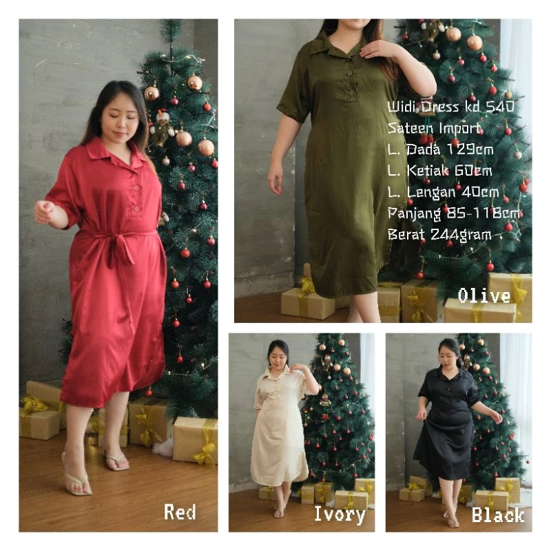 WIDI Dress Wanita Jumbo Dress Pesta Dress Undangan kd 540