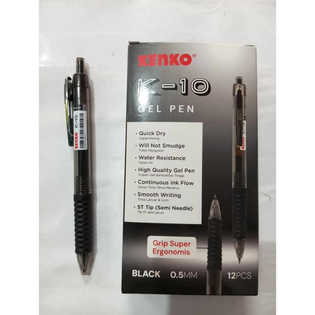

Kenko K-10 Gel Pen Black 0.5MM PER 1 LUSIN