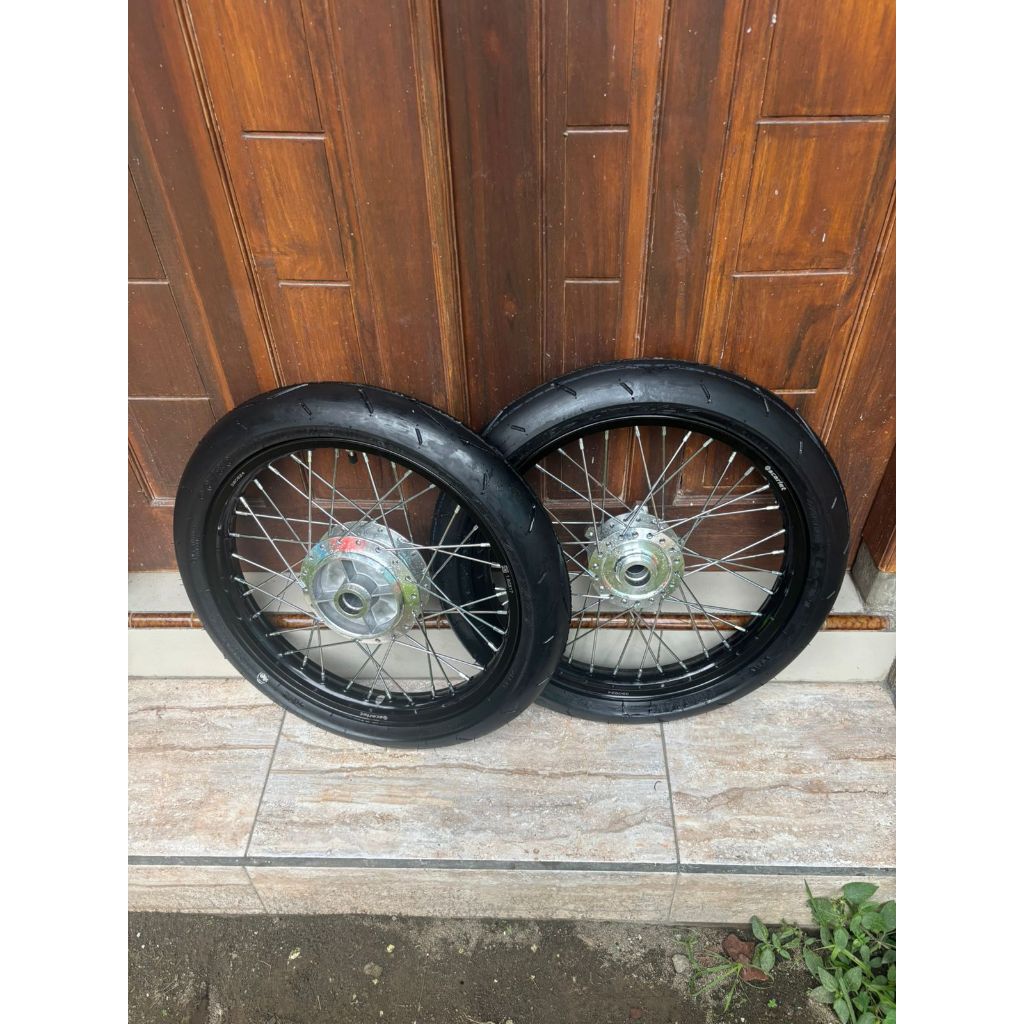 Wheelset Ban Cacing Jupiter MX King 150 Roda MX King Ban Primax SK01 Baru Ring 17