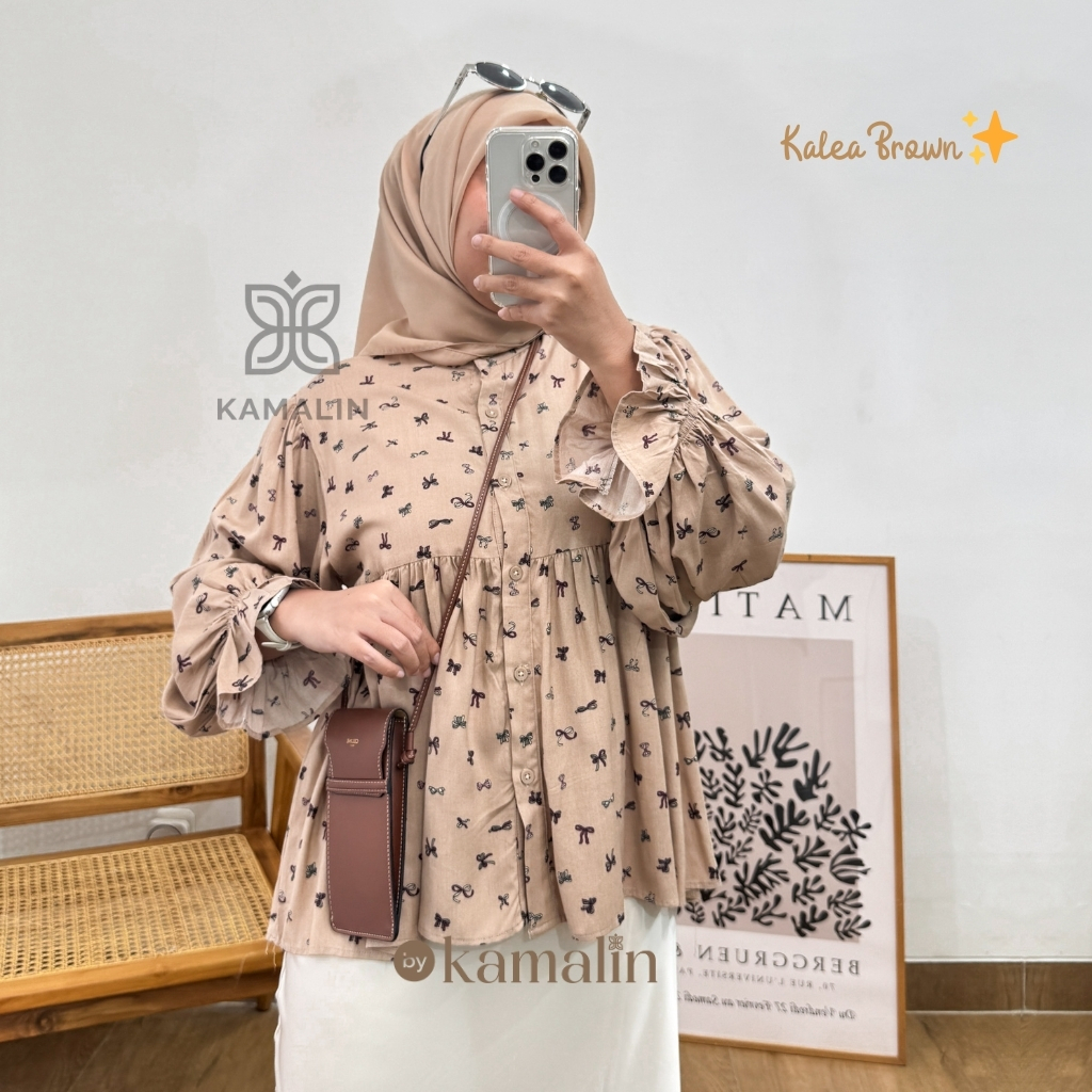 Atasan Jumbo Wanita Blouse Rayon Premium Kekinian Jumbo ld 120 130 Terbaru Kalea by Kamalin