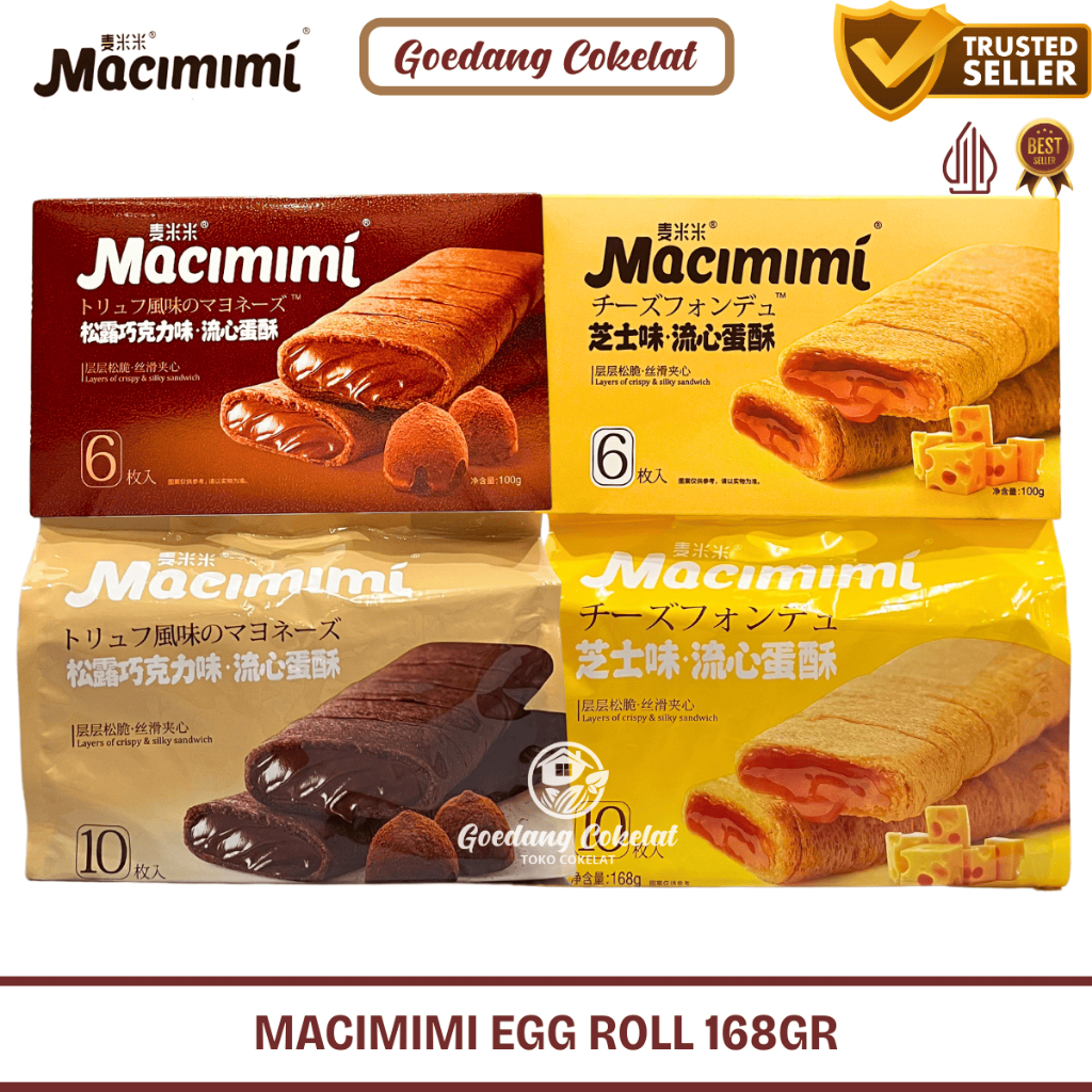 

Macimimi Crispy Sandwich Egg Roll Rasa Cokelat Keju Truddle Chocolate & Cheese 168g / 100g