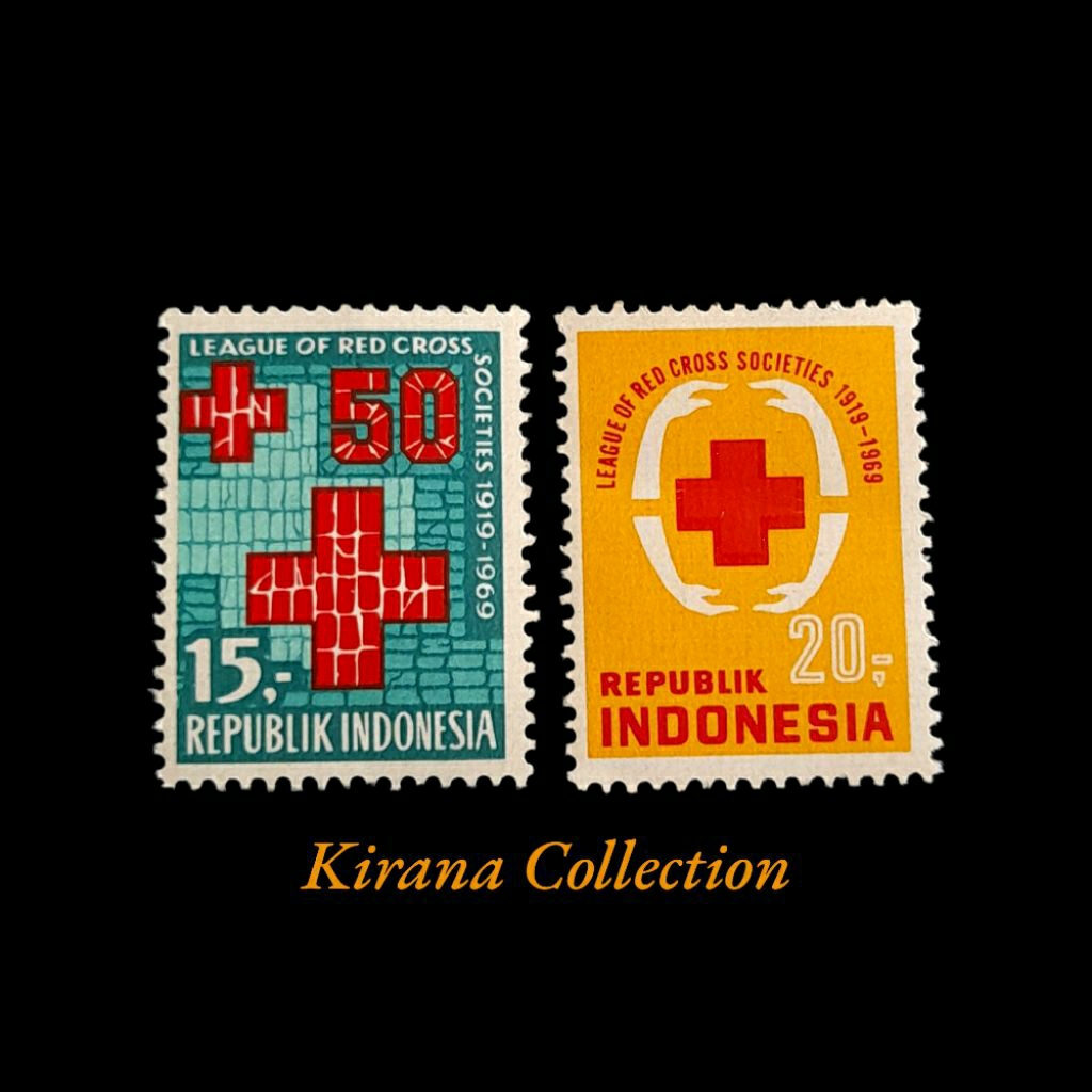 

LOT F352 KOLEKSI PRANGKO INDONESIA I-119 2V 50 TAHUN LIGA PALANG MERAH 1969