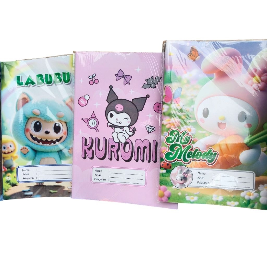 

SAMPUL BUKU KUROMI LABUBU AND FRIEND'S UKURAN KUARTO