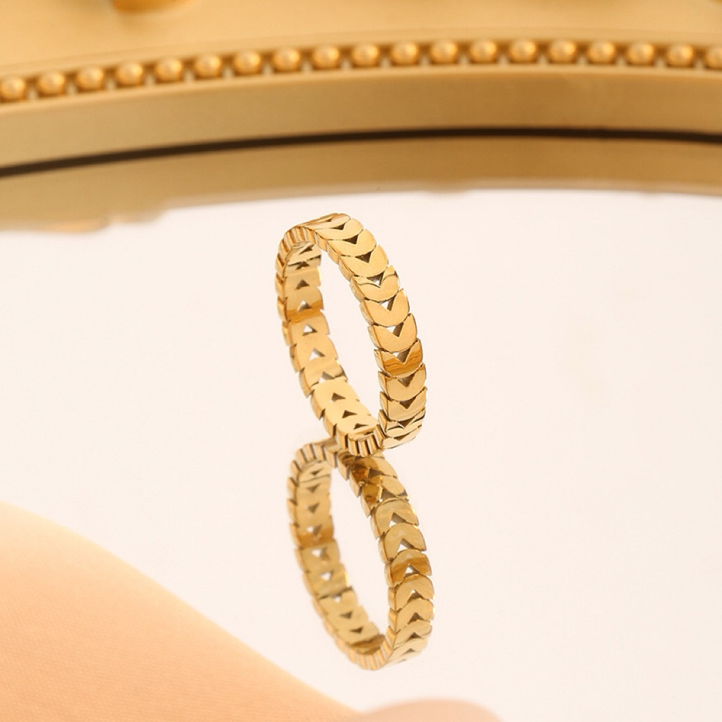 Manor Luxe - Goldie - Cincin Titanium Wanita Anti Karat - Perhiasan Elegan Mewah