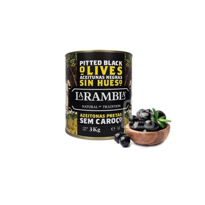 

La Rambla Pitted Black Olives / Buah Zaitun Hitam - 3 Kg