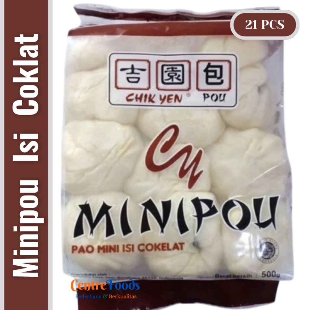 

Minipou Pao Mini Isi Cokelat - Mantau CHIK YEN | Isi 21 Pcs - 500gr [ Harga Per BKS ]