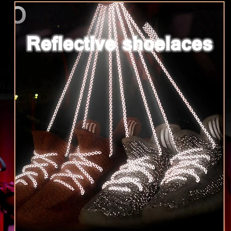 KODE I28V Tali Sepatu Bulat Reflektif Sneakers Tali Sepatu 1cm 12cm 14cm