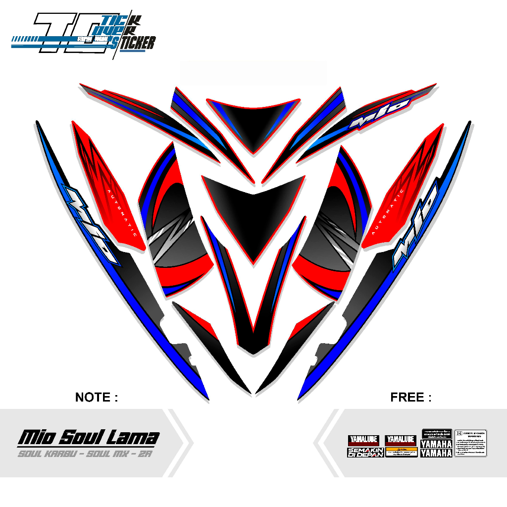 Stiker Striping Body Motor Yamaha Mio soul lama Atau Smile Variasi Free Sticker Set / SETIKER MIO so