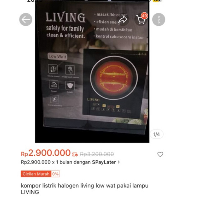 Kompor Listrik Halogen Low Watt by Living Smart Home