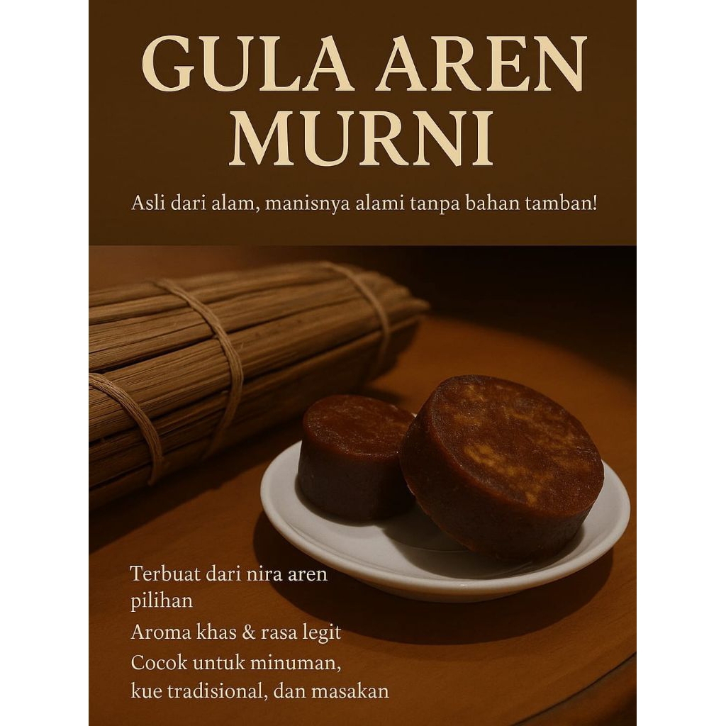 

GULA AREN MURNI | Kebon Aren 100% alami tanpa campuran 1,5kg