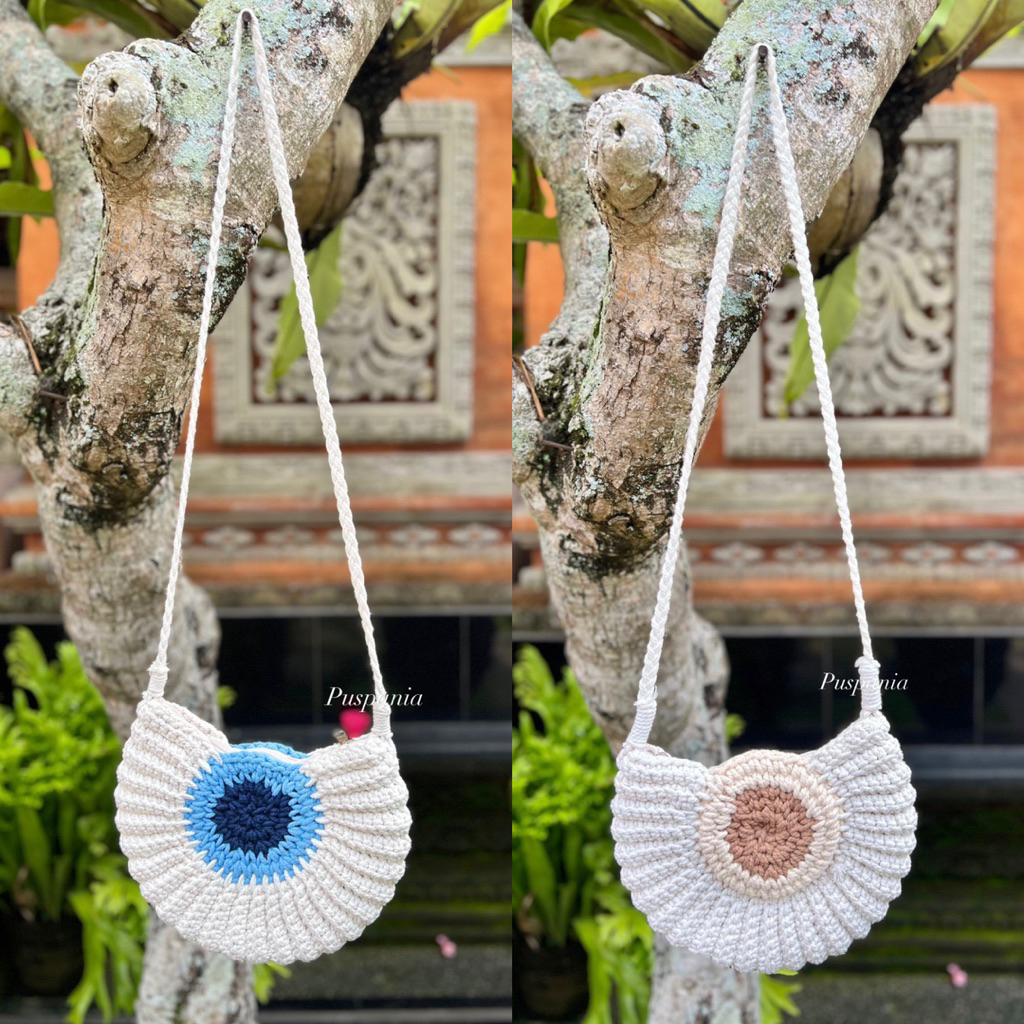 Tas Rajut Bali Tas selempang rajut sulam