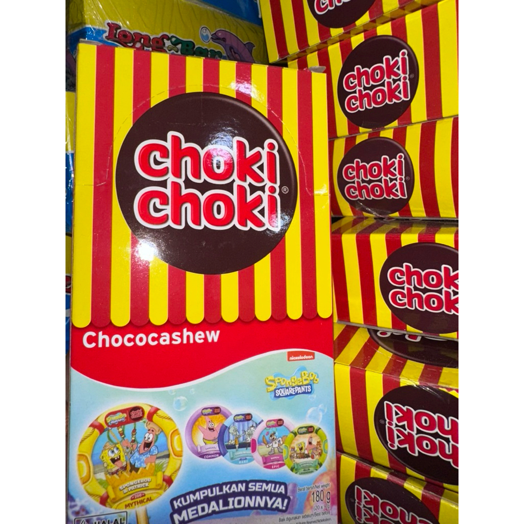 

Choki choki chococashew pasta cokelat dengan kacang mede berhadiah kartu mainan spongebob 1 set