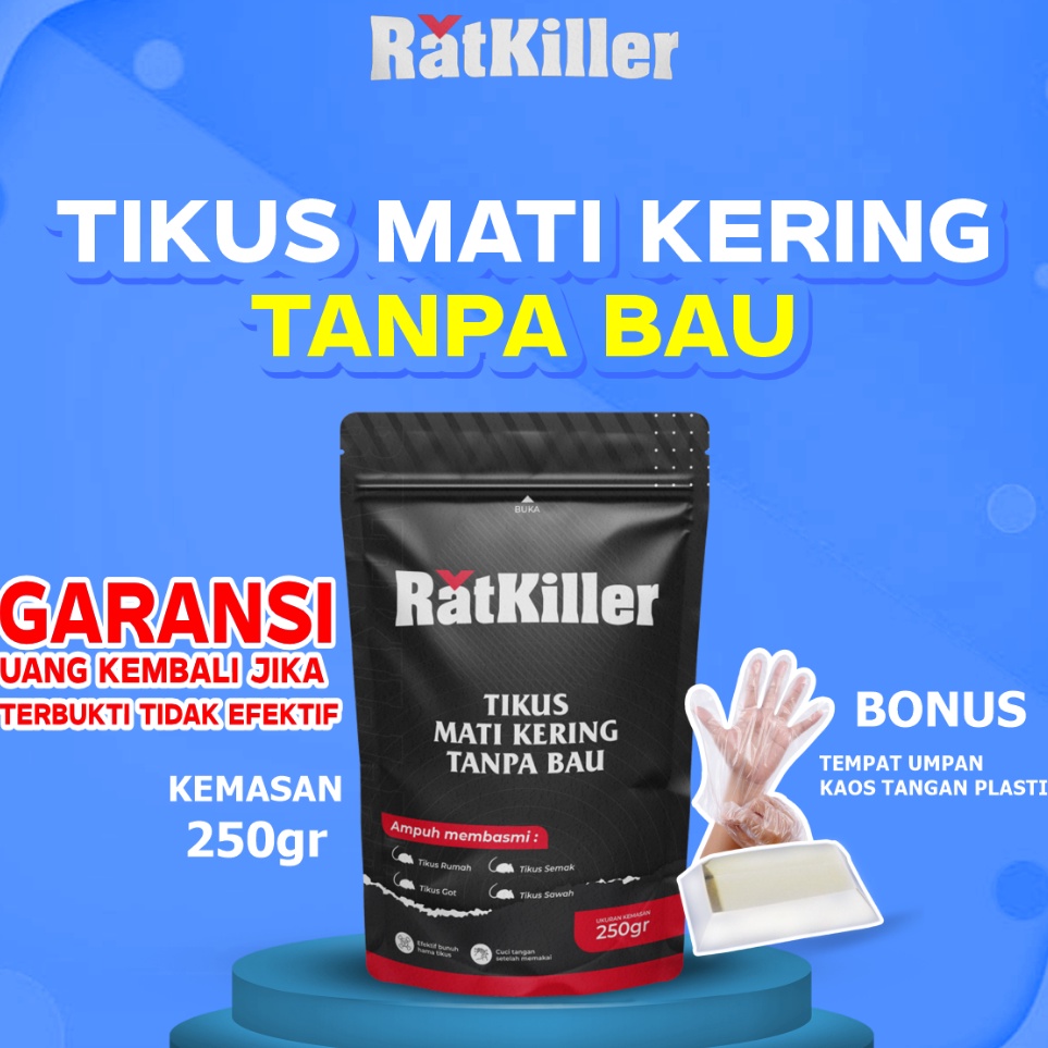 KODE E25V RatKiller Racun Pembasmi Tikus Mati Kering Tanpa Bau  Umpan Pembasmi Tikus