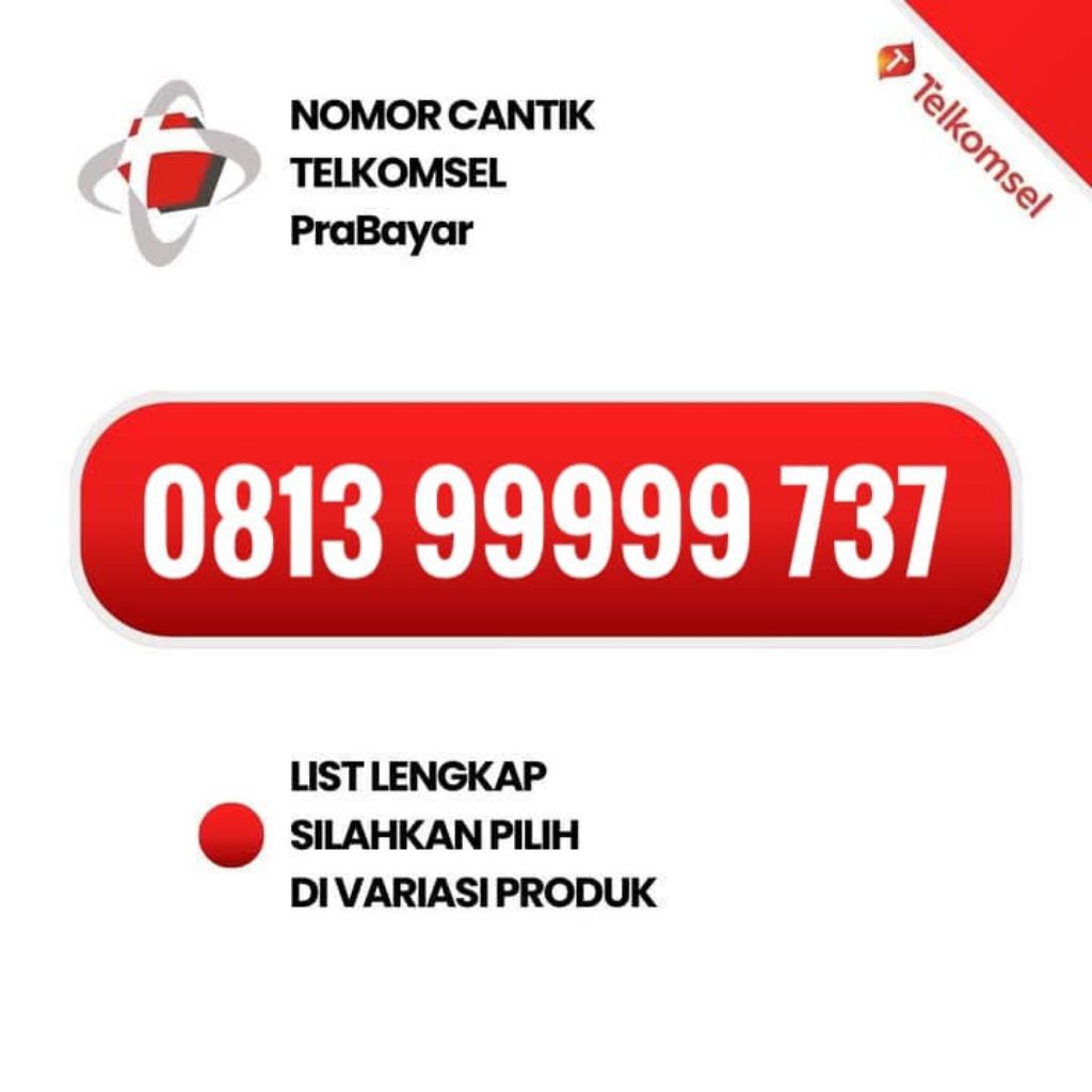 Nomor Cantik Telkomsel Seri 99999 4G LTE