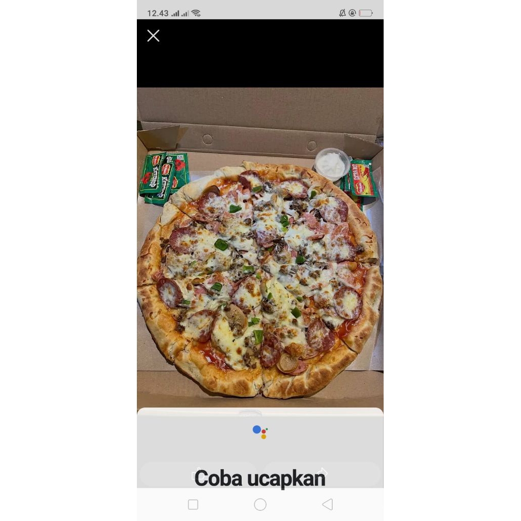 

piza mix vegetable and meat