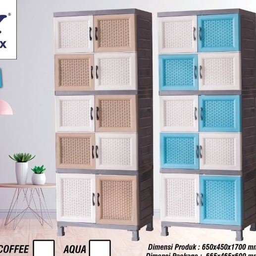 KODE S26F Lemari Plastik Minimalis Cabro MU 48 Napolly  Lemari Full Sekat 8 pintu