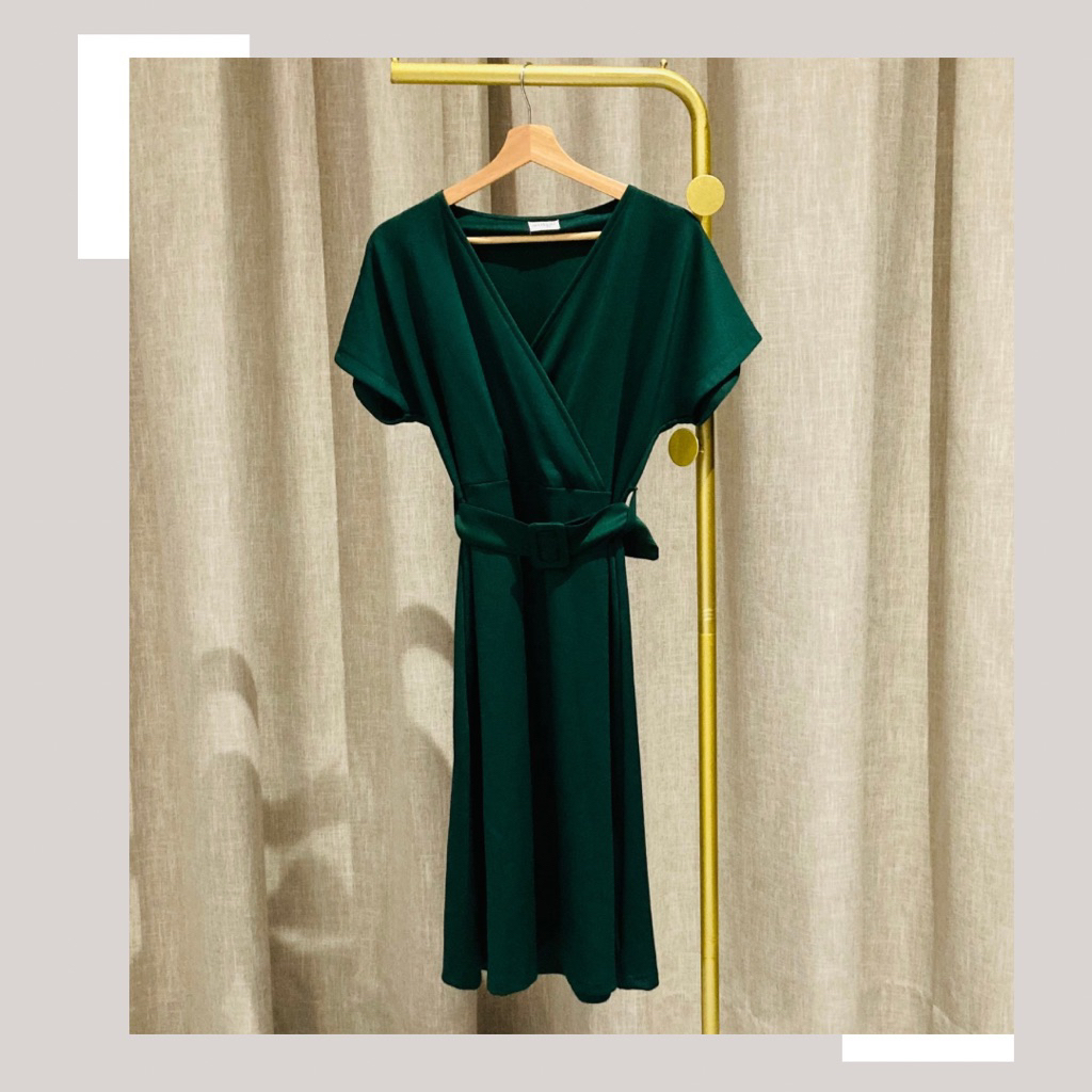 preloved premium dress green emerald amygo