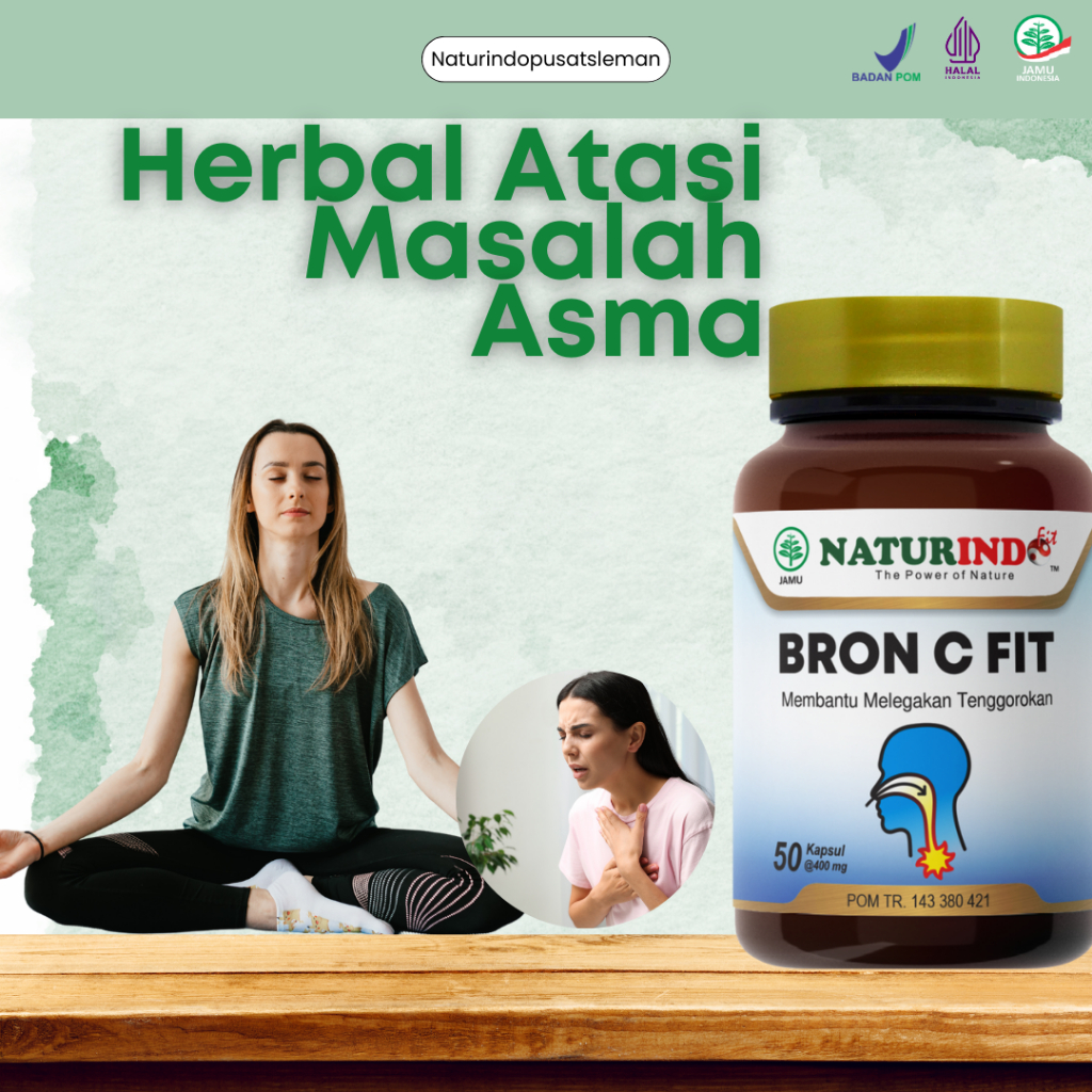 Obat Batuk Sesak Nafas Asma Bronkitis Gurah Ampuh Bron C Fit Naturindo 50 Kapsul