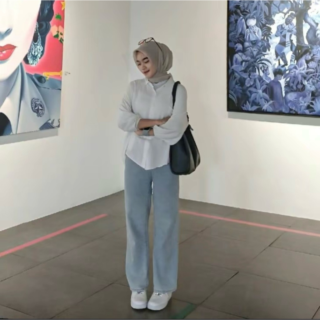 Celana Jeans highwaist wanita Celana Kulot highwaist Celana kulot jeans wanita