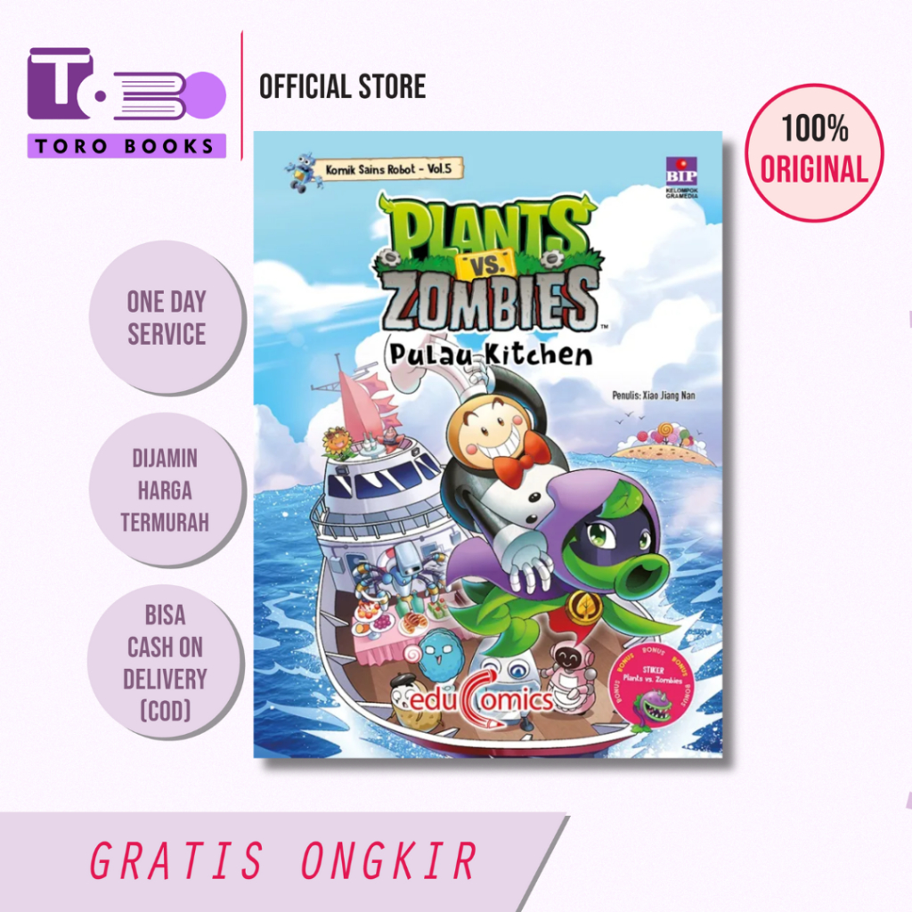 Educomics Plants vs Zombies Komik Sains Robot: Pulau Kitchen