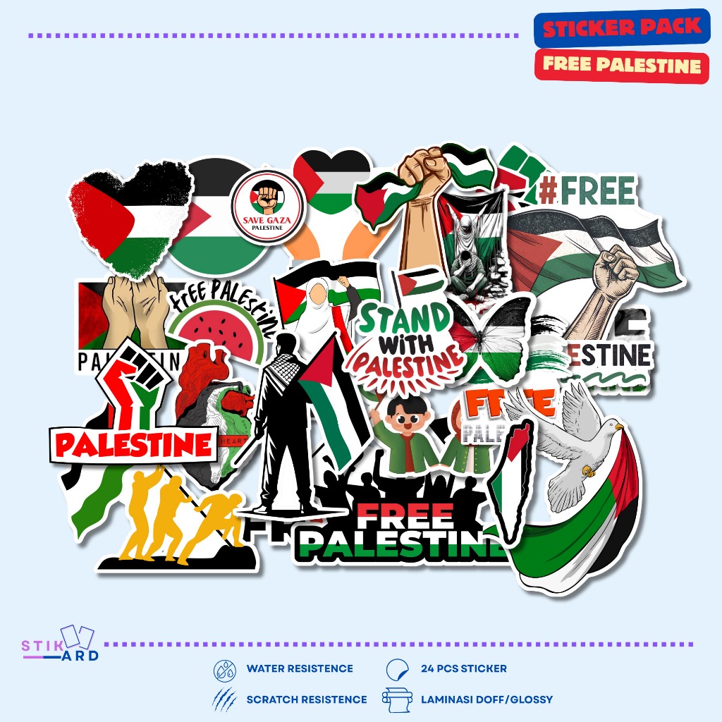 

Stiker Free Palestine | Sticker Pack Laptop Tumbler Helm Koper - Bahan Vinyl Waterproof