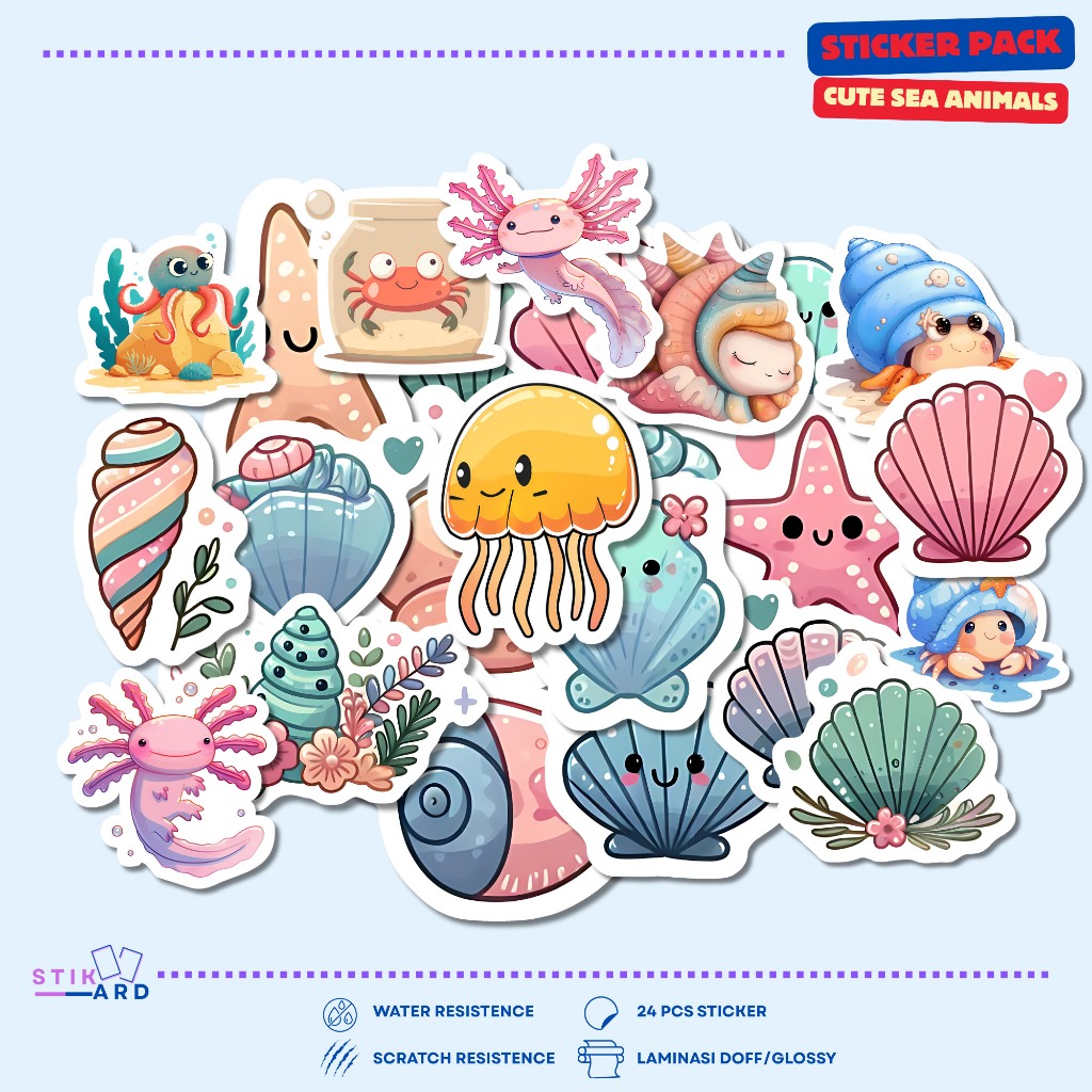 

Stiker Hewan Laut Lucu | Sticker Pack Laptop Tumbler Helm Koper - Bahan Vinyl Waterproof