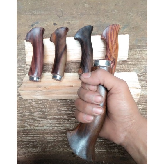KODE B18F Gagang Golok Kayu Snokeling Galih Asem Motif Mutu