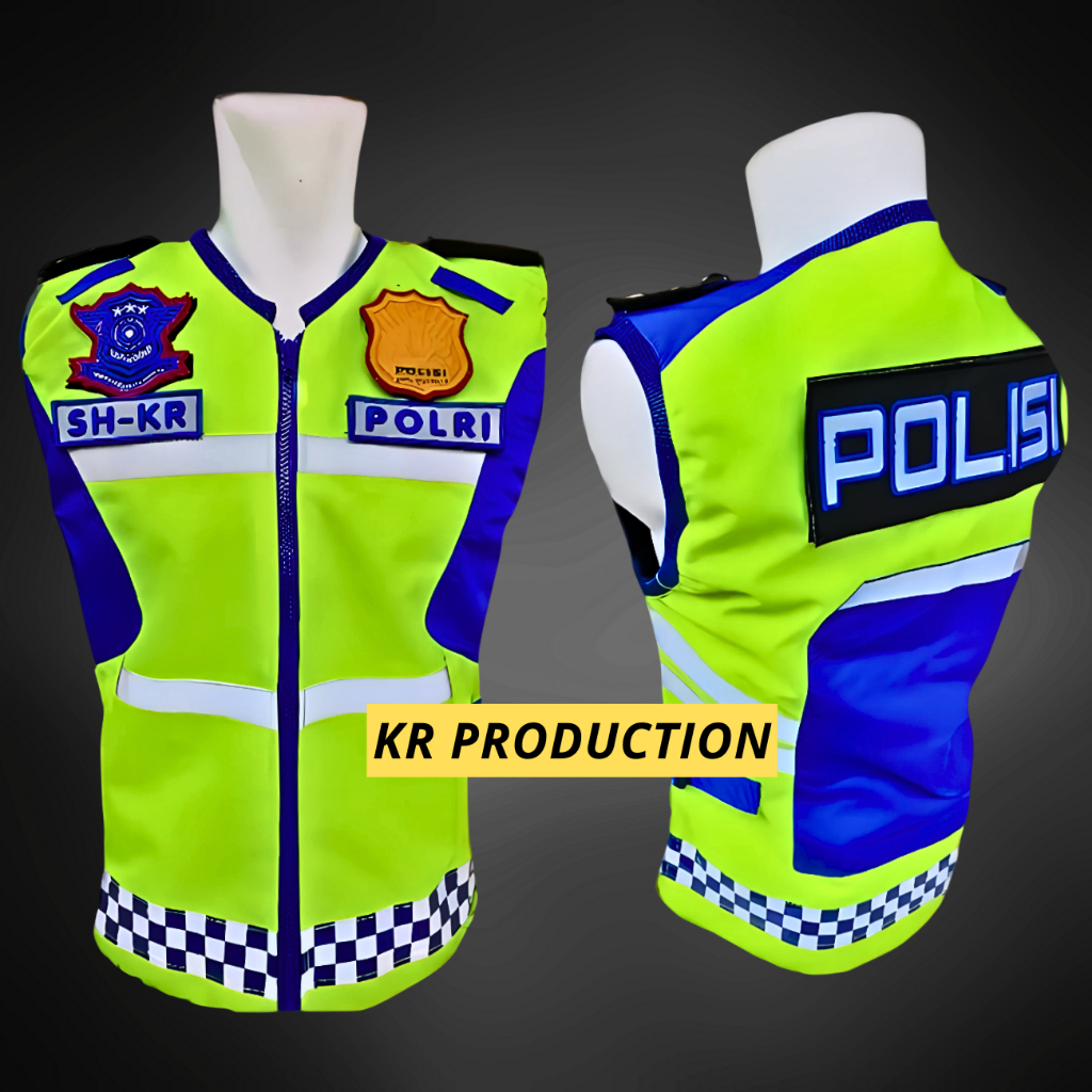Rompi Polisi Lantas Polantas Biru Hijau Stabilo