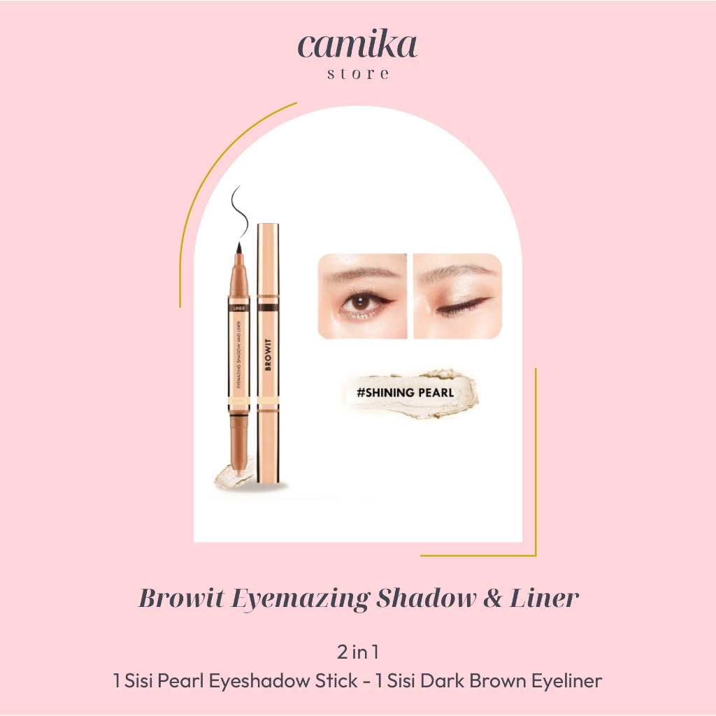 CAMIKA STORE - BROWIT (BPOM) Eyemazing Shadow & Liner - Browit by Nongchat - Pearl Eyeshadow Stick a