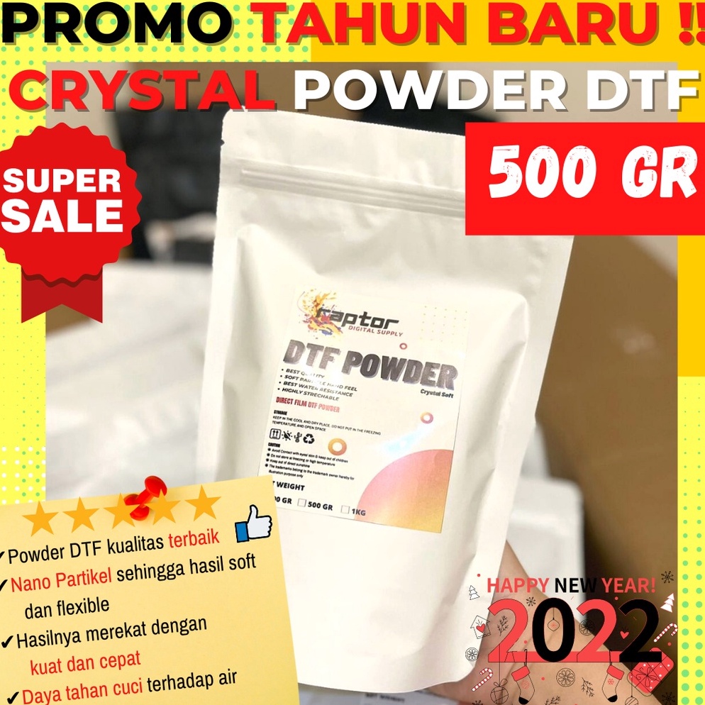 

KODE O59W TPU Hot Melt Adhesive Powder Sablon DTF Bubuk Transfer PET Film 5 Gr