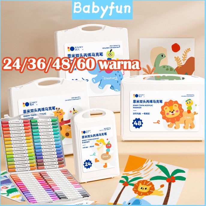 

KODE X75I Ready StockSpidol Warna Set 243668112 Spidol Brush Pen 2 Tips Spidol Set Marker Drawing Pen