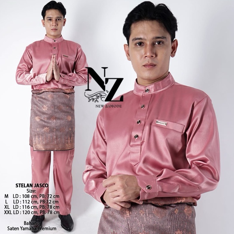 KODE F54V Setelan Baju Melayu Dewasa Pria Tanpa Songket  Baju Kurung Melayu Tanpa Songket