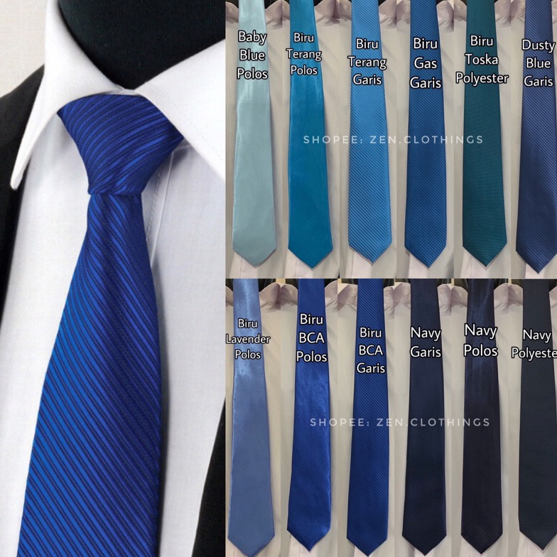 KODE C83U Dasi Biru Elektrik Bca Dongker Navy Tua Tosca Warna Biru Langit Muda Denim Dusty Blue Pria