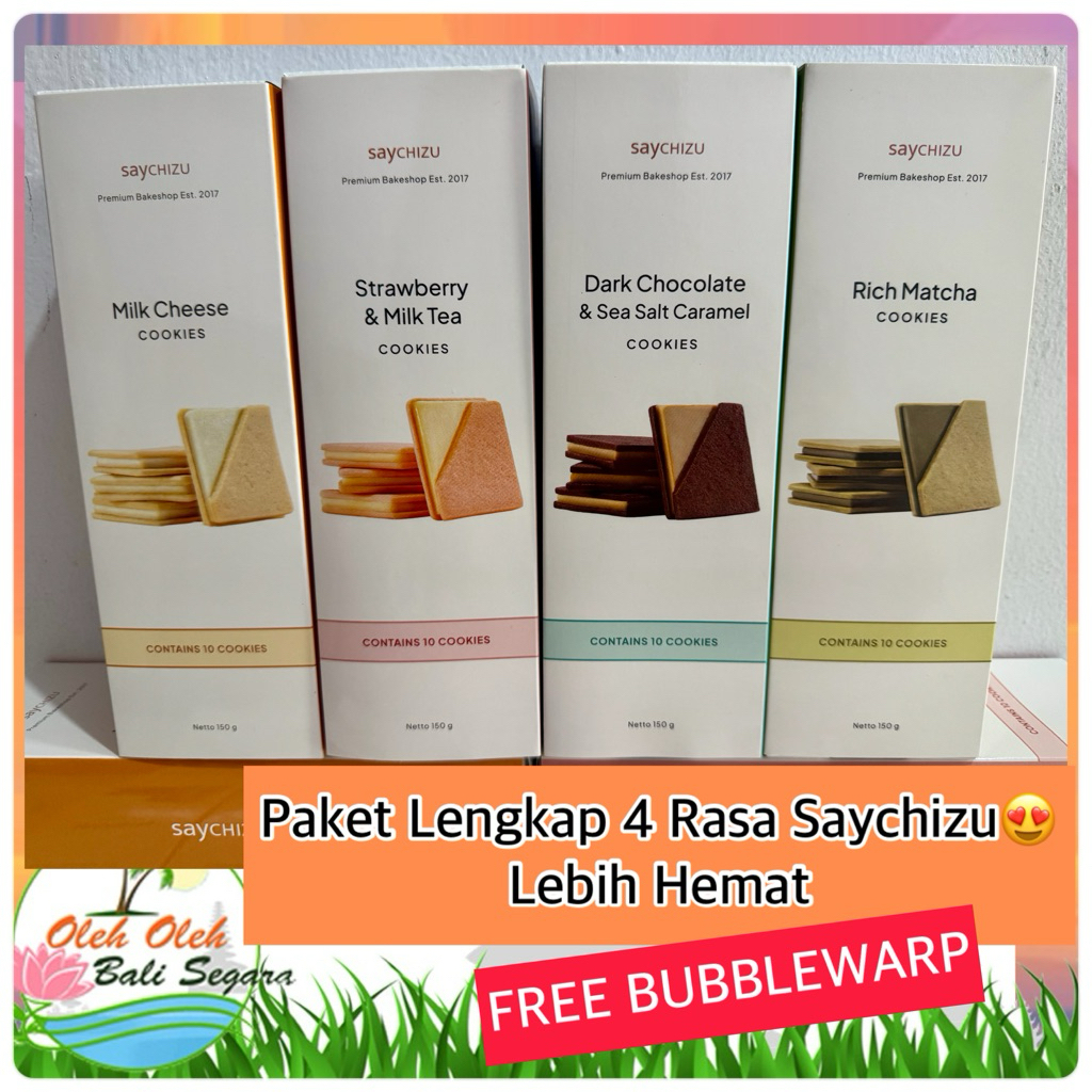 

Saychizu Bali Cookies | Paket Lengkap Hemat 4 Box 4 Rasa