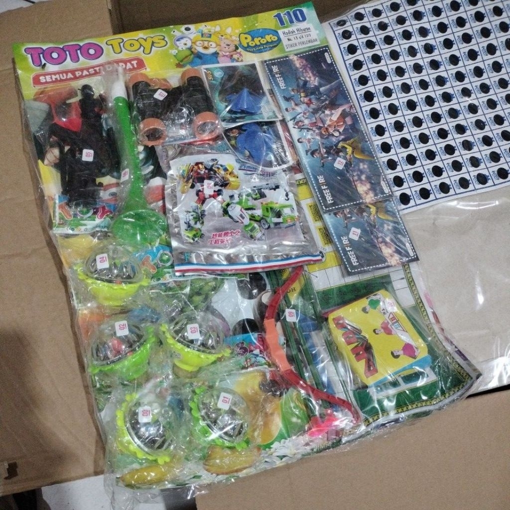 Mainan Lotre Anak Suka 110 kupon Gosok harga 1 Papan