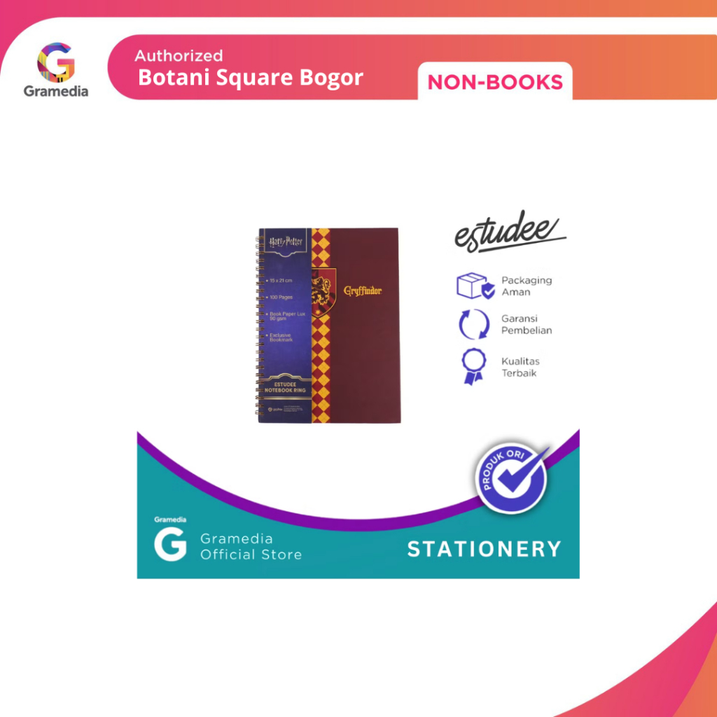 

Gramedia Bogor - Estudee Notebook A5 Harry Potter Gryffindor